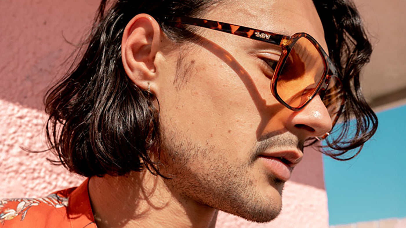 Male Model Wearing THE DUKE Aviator Sunglasses
