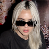 Ahoy Polarised Black Rectangle Sunglasses on a blonde female model