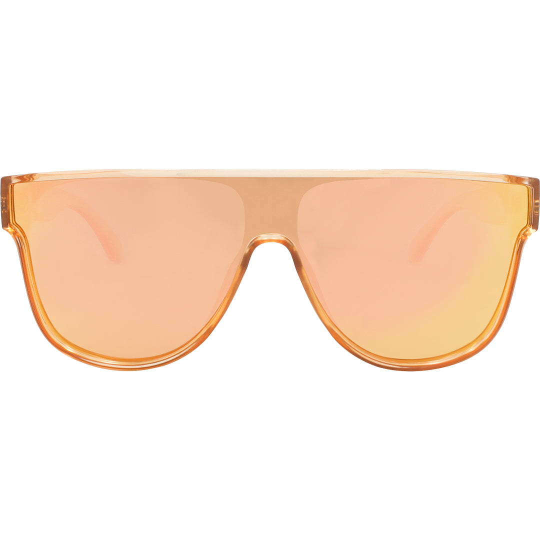 CANNON BALL Polarised Orange Mirrored Shield Sunglasses front view