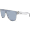 CANNON BALL Polarised Silver Shield Flat Top Sunglasses front left view