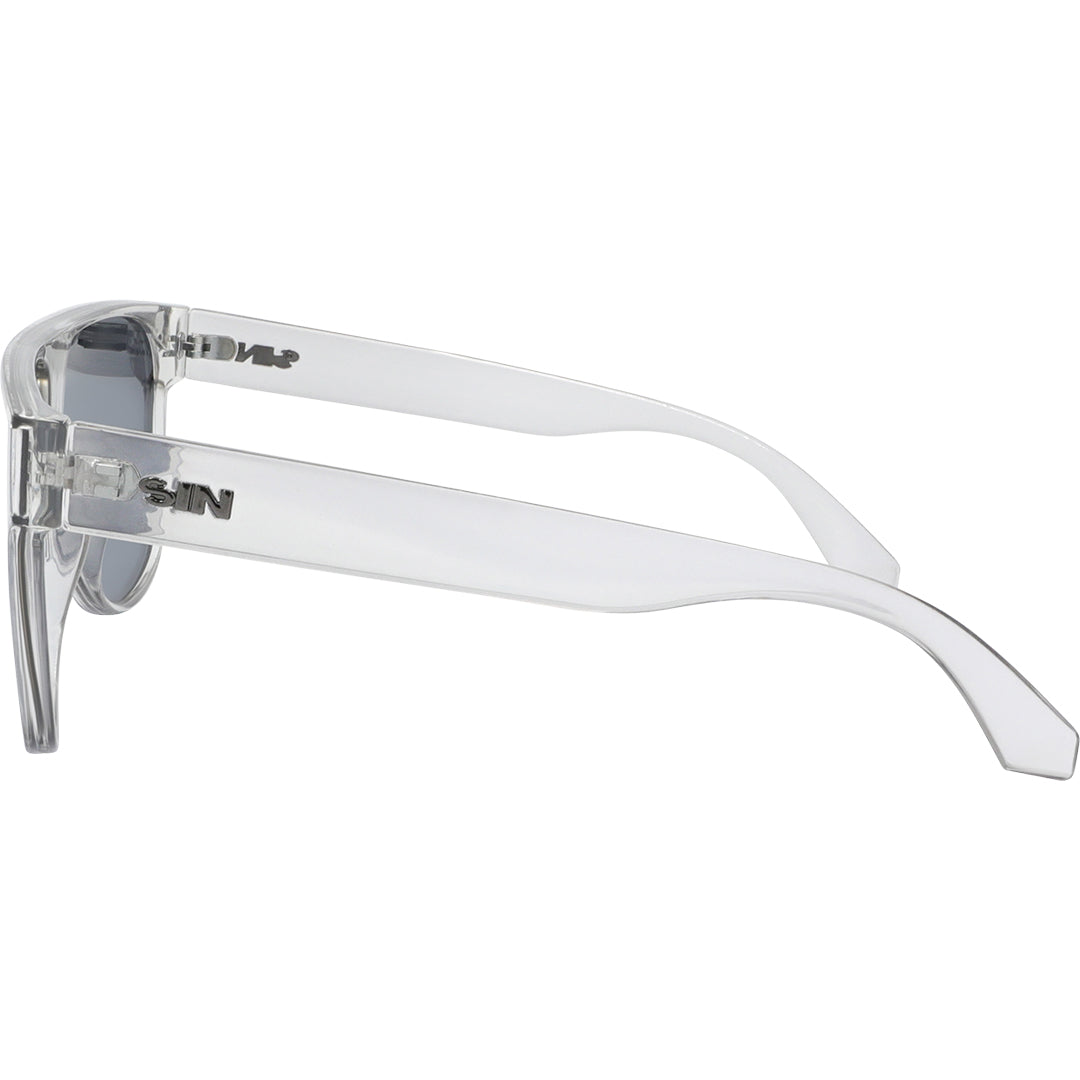 CANNON BALL Polarised Silver Shield Flat Top Sunglasses left view