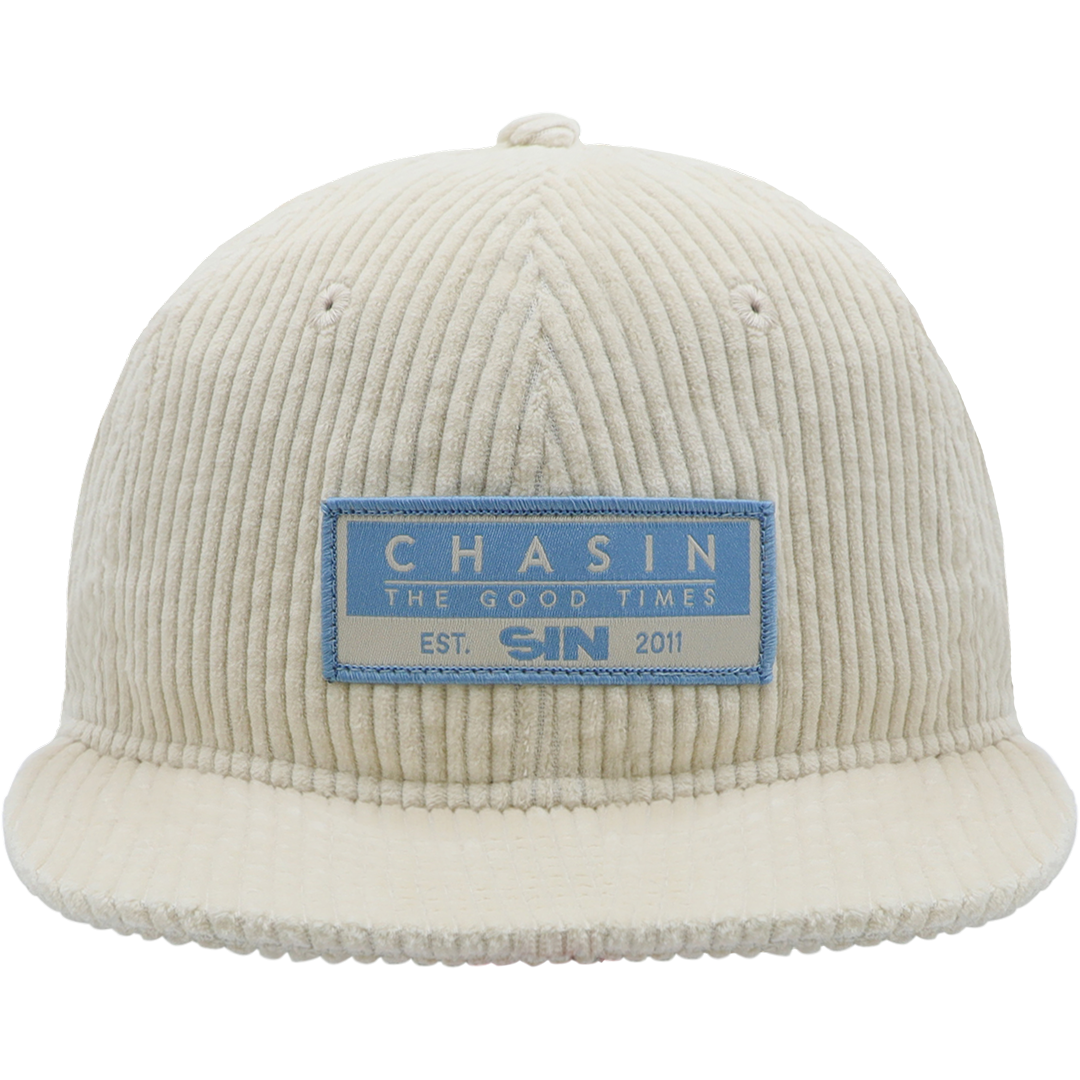 Chasin the Good Times Cap Corduroy Cap - Oat front view