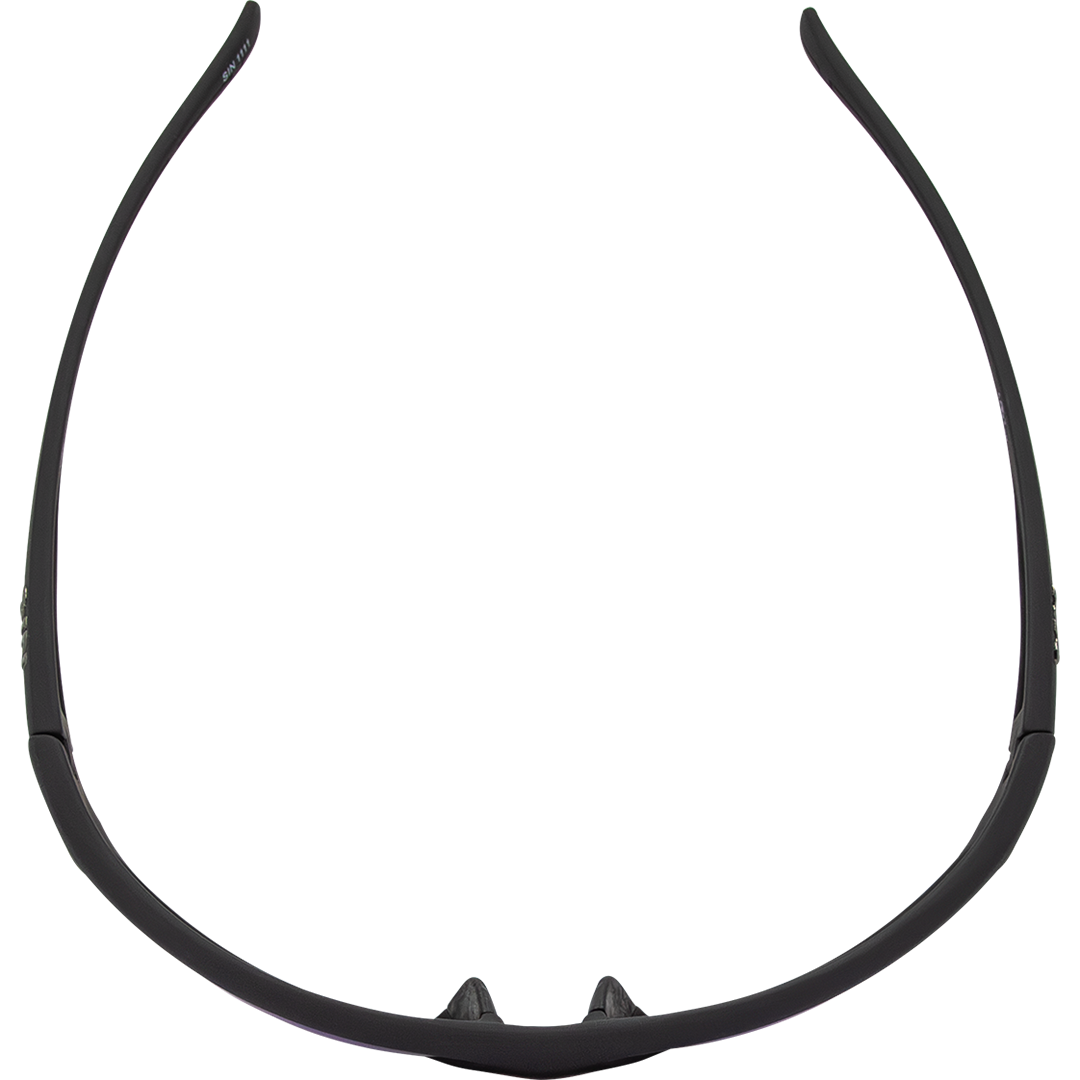 Jagger Polarised Wrap Around Sunglasses with Black Frame & Blue Lens top view