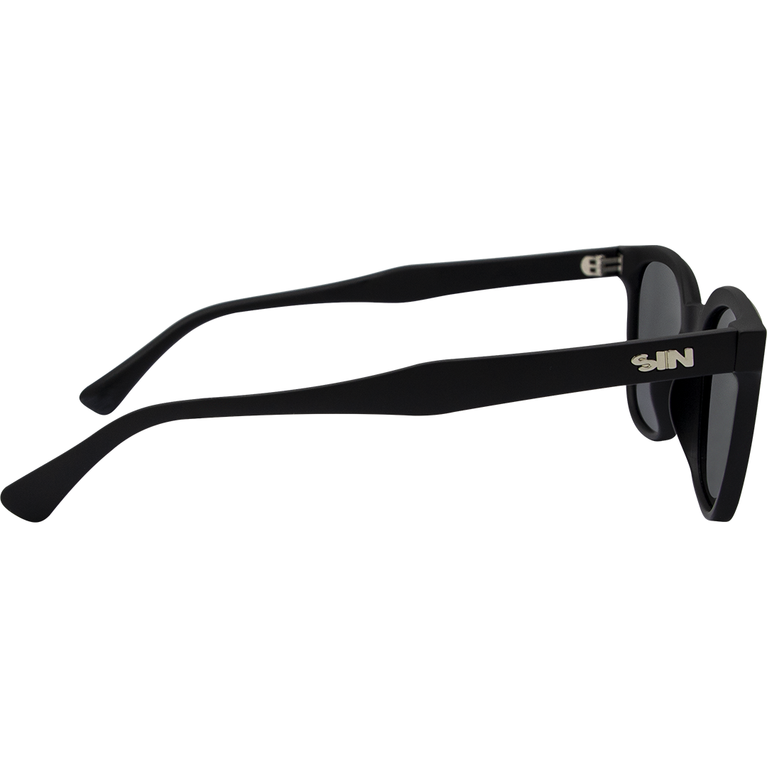 Jett Polarised Black Frame Smoke Square Sunglasses right view