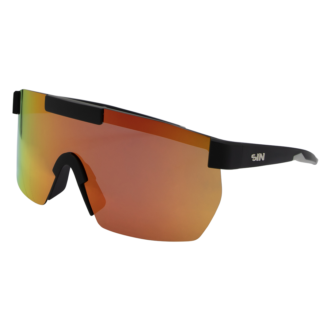 Paradigm Polarised Mirrored Red Shield Sunglasses made of recycled plastic