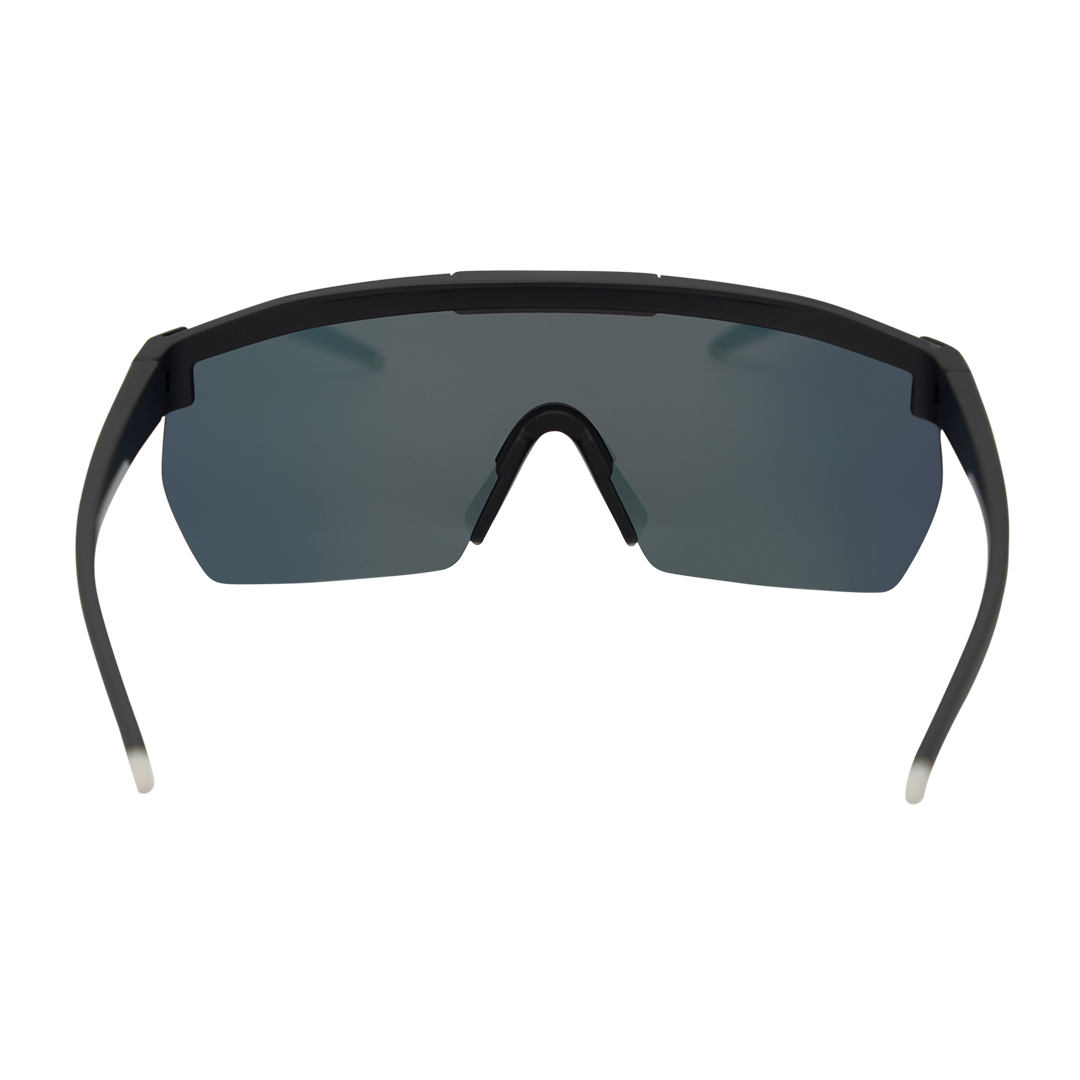 Paradigm Polarised Shield Sunglasses with Black Frame & Red Lens rear view