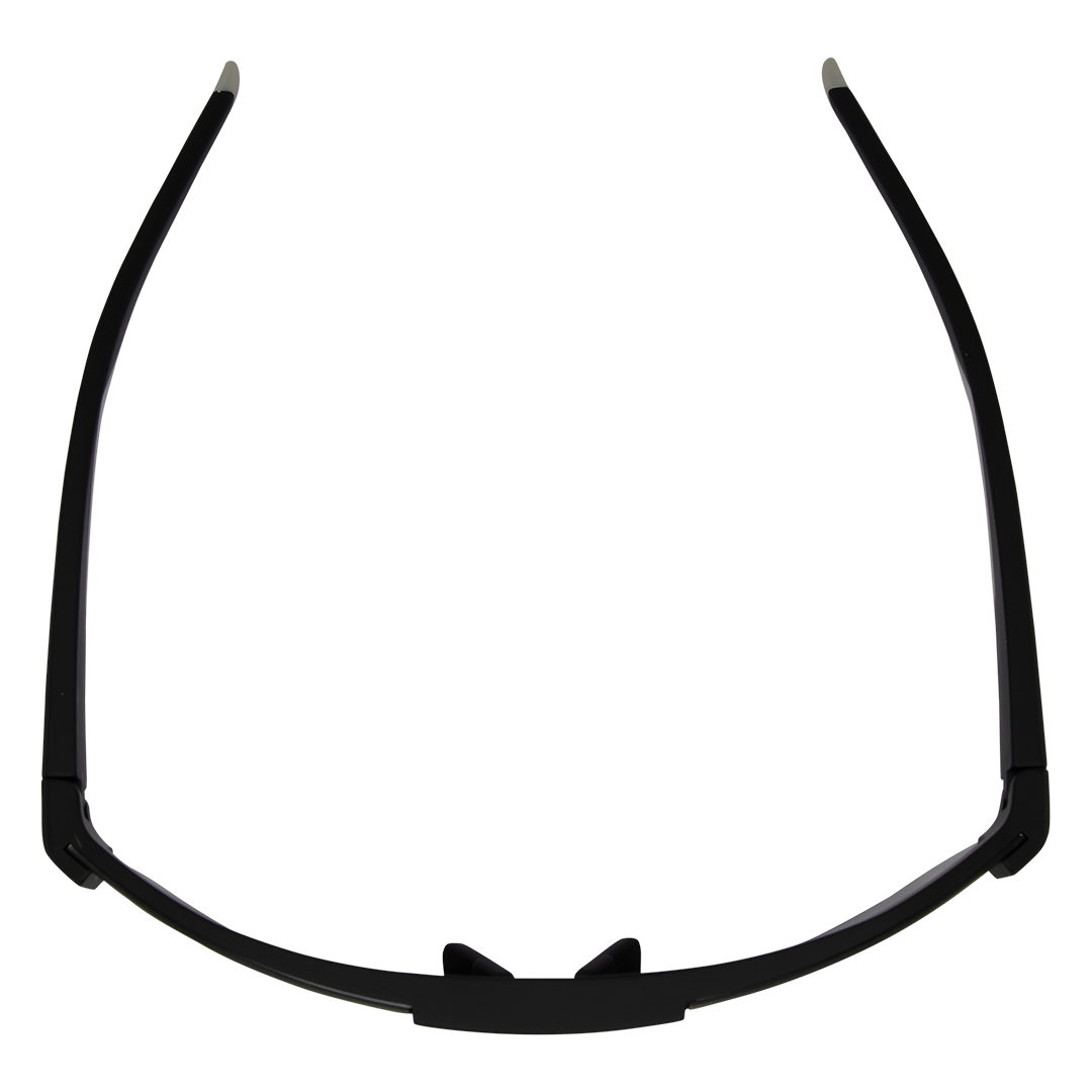 Paradigm Polarised Shield Sunglasses with Black Frame & Red Lens top view