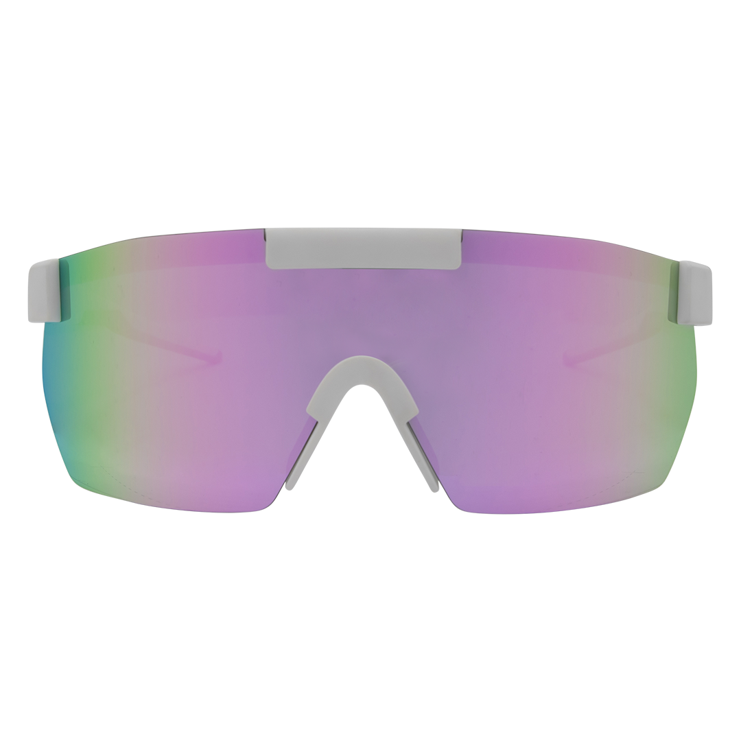 Paradigm Polarised Shield Sunglasses with White Frame front view