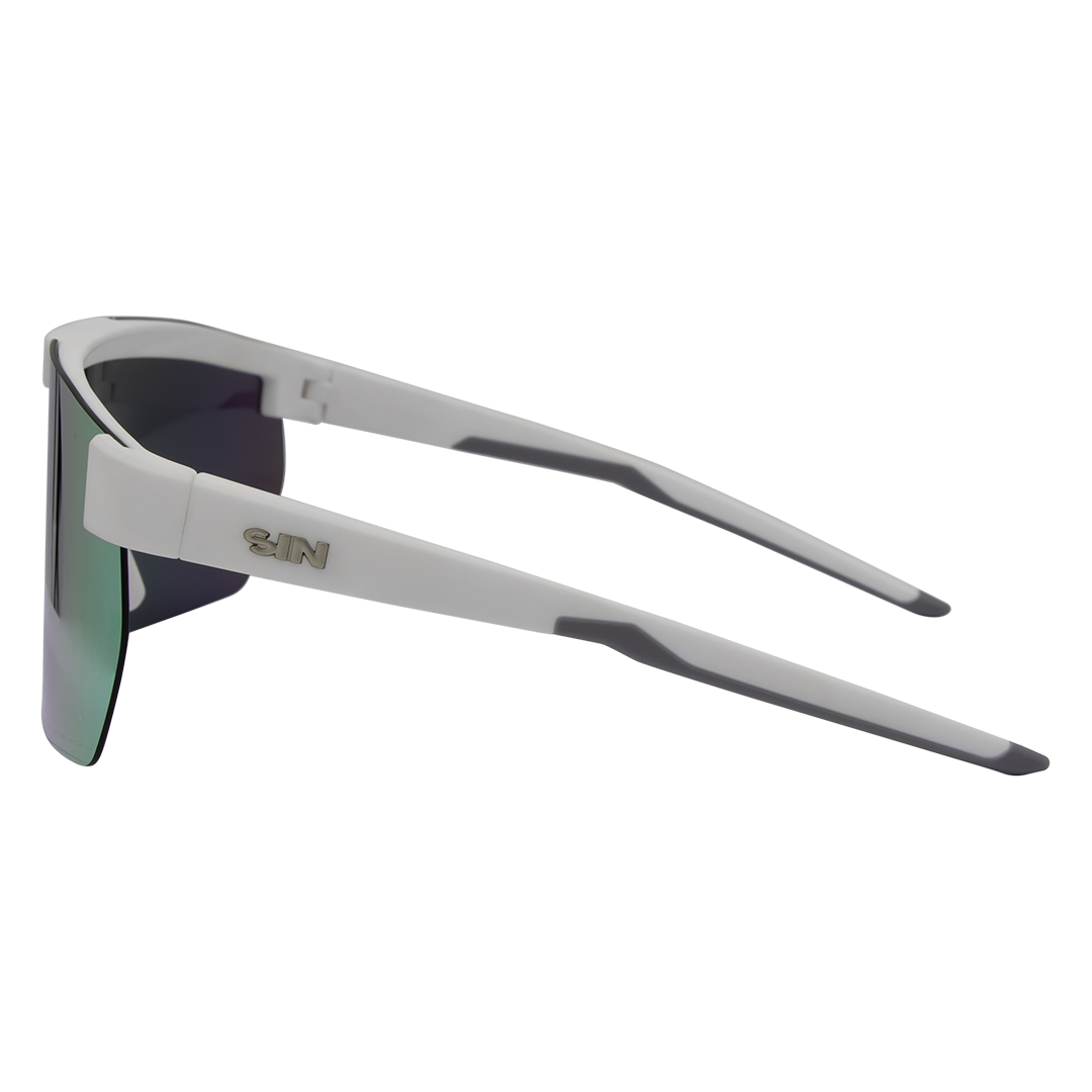 Paradigm Polarised Shield Sunglasses with White Frame left view