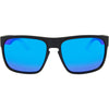 Peccant Polarised Rectangle Sunglasses with Black XL Frame and Blue Lens front view