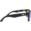 Peccant Polarised Rectangle Sunglasses with Black XL Frame and Blue Lens right view