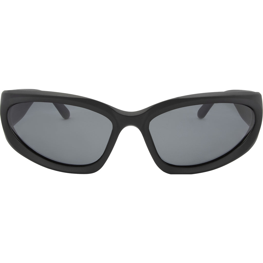Reefer Polarised Wrap Around Sunglasses with Black Frame front view