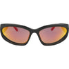 Reefer Polarised Wrap Around Sunglasses with Red Lens front view