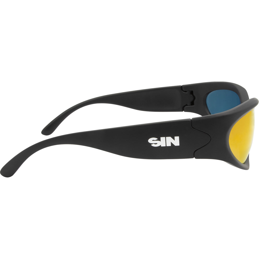 Reefer Polarised Wrap Around Sunglasses with Red Lens right view