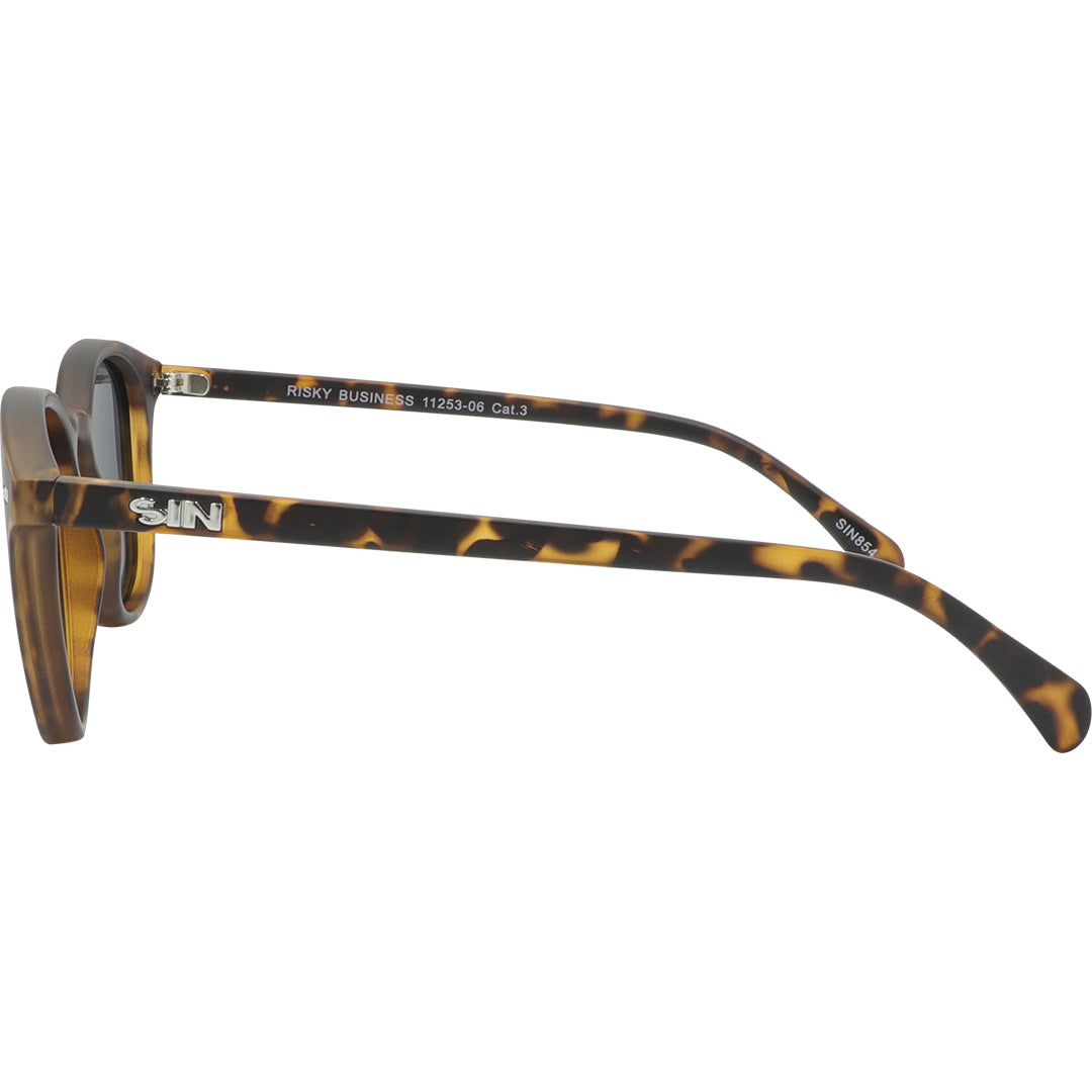 Risky Business Polarised Tortoise Shell Round Sunglasses left view