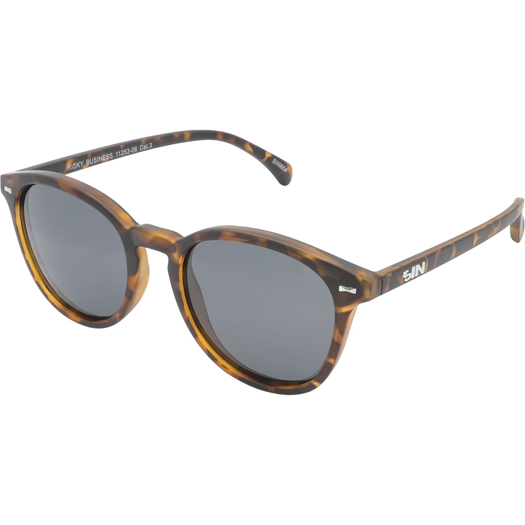 Risky Business Polarised Tortoise Shell Round Sunglasses made of premium TR-90 material