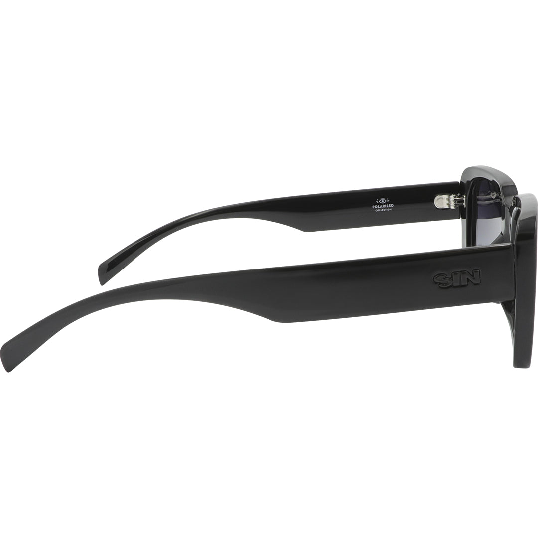 Rocker Polarised Black Gradient Rectangle Sunglasses right view
