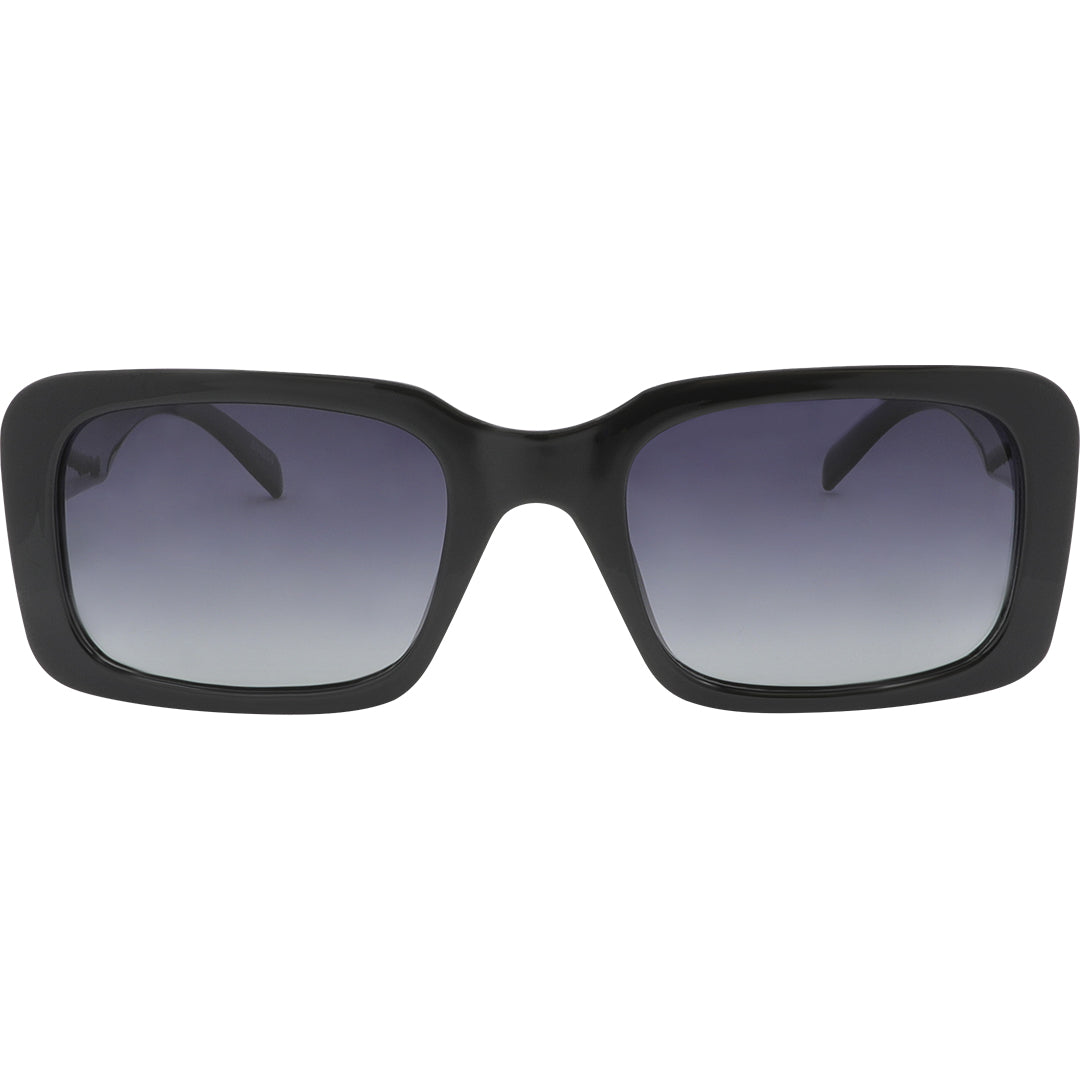 Rocker Polarised Black Rectangle Sunglasses front view