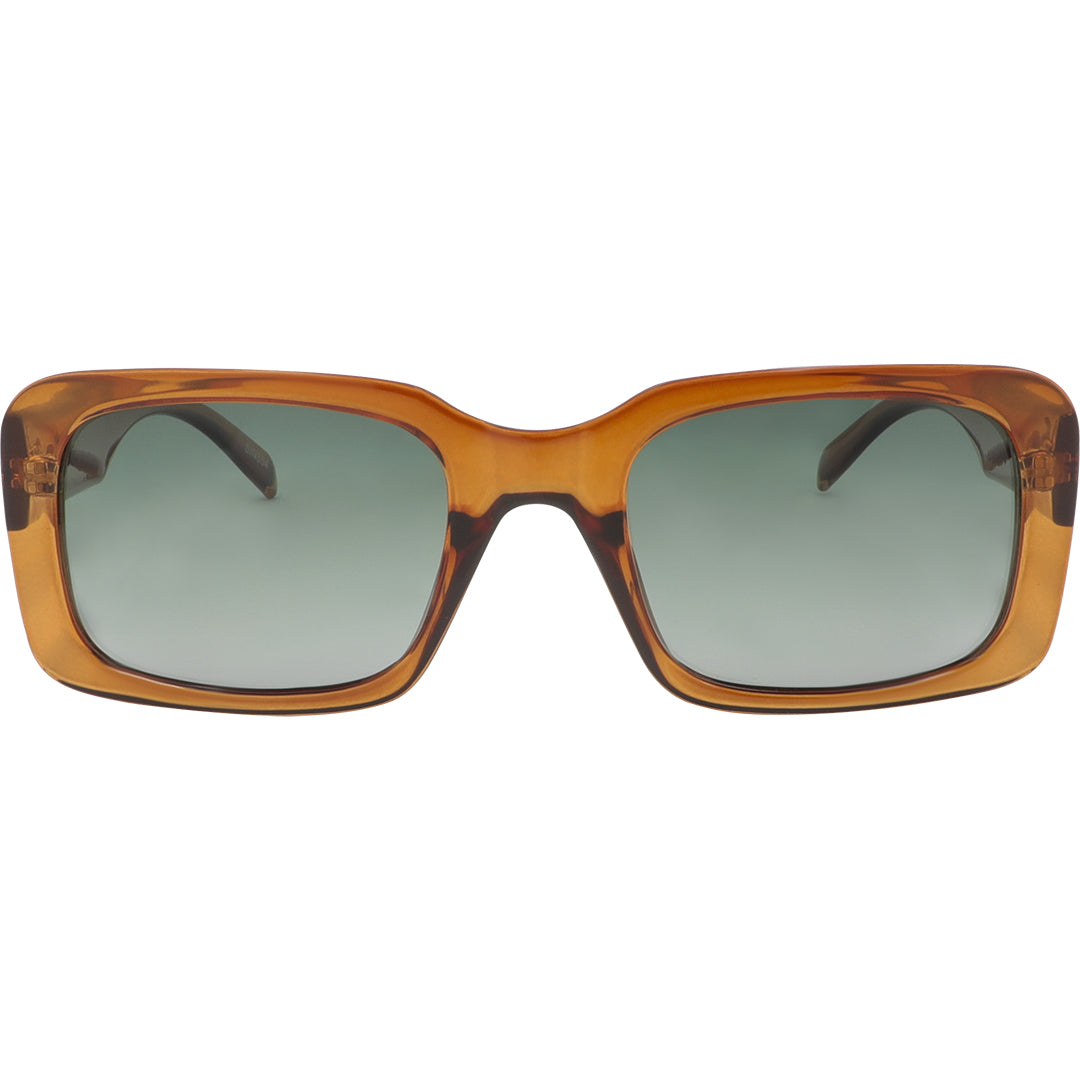 Rocker Polarised Brown Rectangle Sunglasses with G15 Lens front view