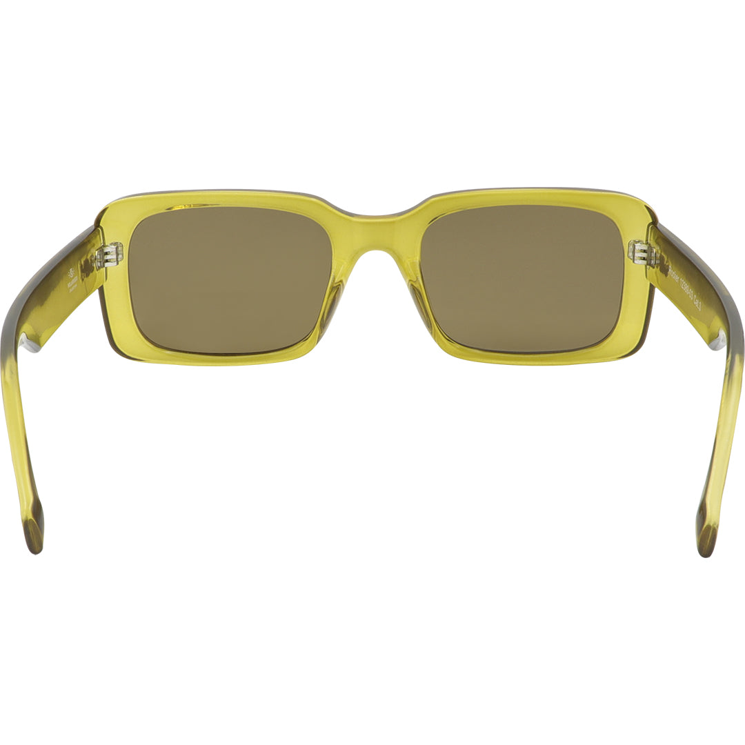 Rocker Polarised Green Rectangle Sunglasses with Brown Lens inside view