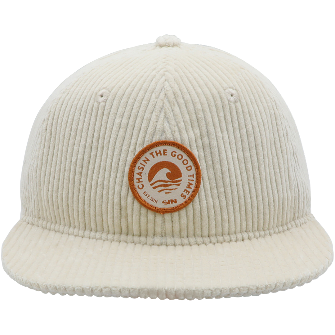 SIN Cord Chasin the Good Times Wave Cap - Oat front view