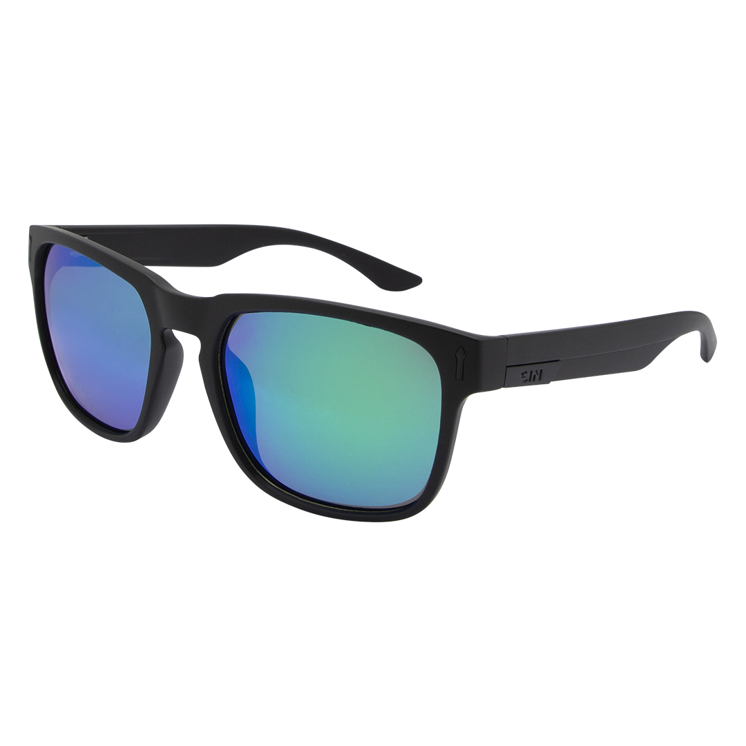Spartan Polarised Green Rectangle Mirrored Sunglasses