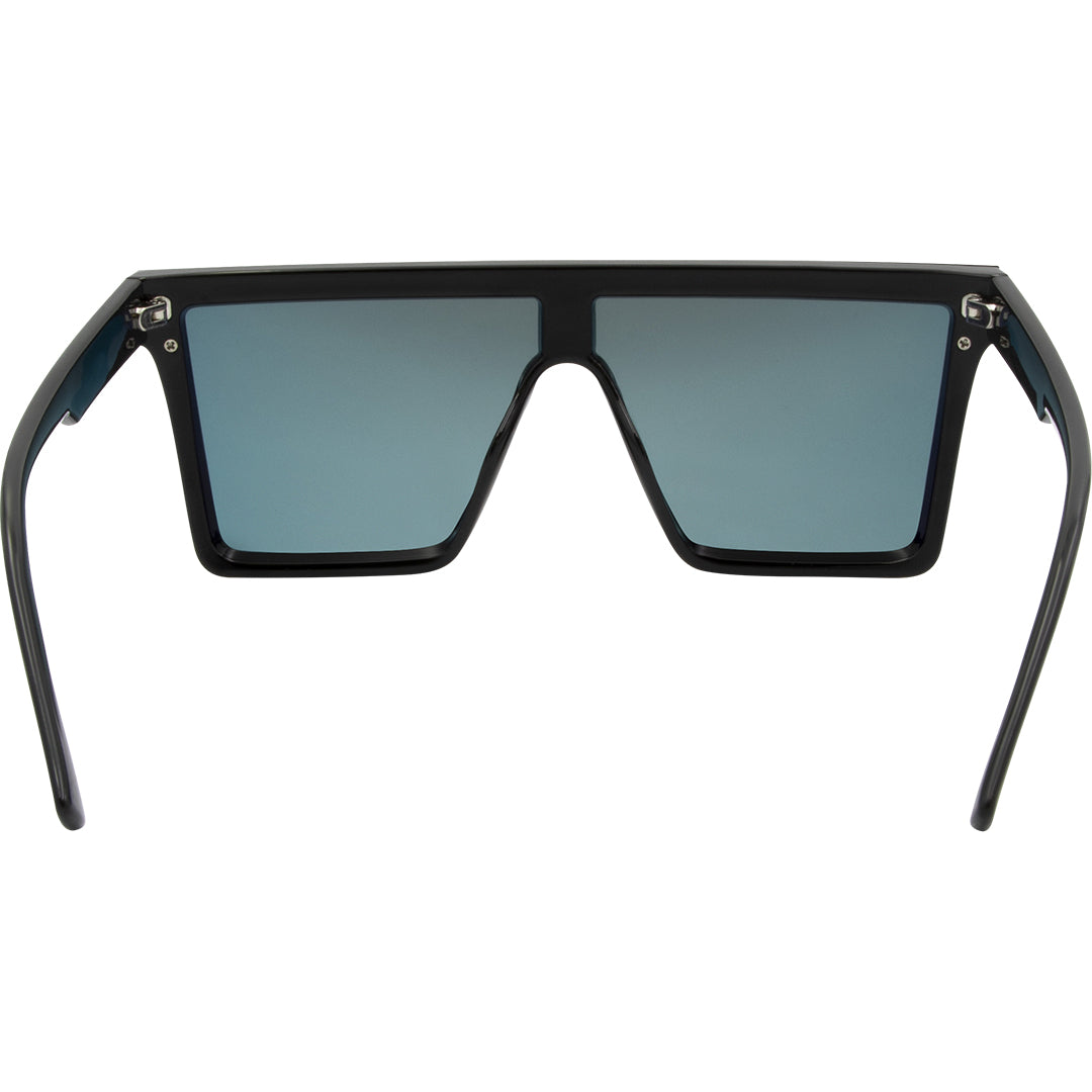 THE BAR Polarised Black Shield Square Red Sunglasses inside view