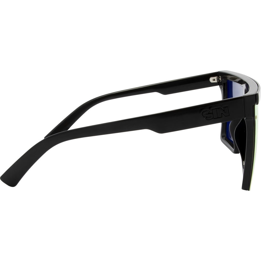 THE BAR Polarised Shield Square Red Sunglasses with Black Frame right view
