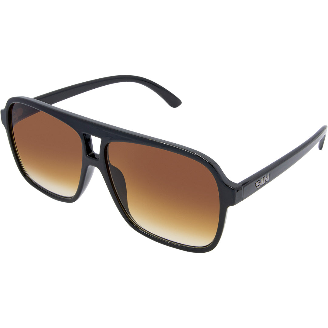 THE DUKE Brown Aviator Sunglasses made of recycled plastic