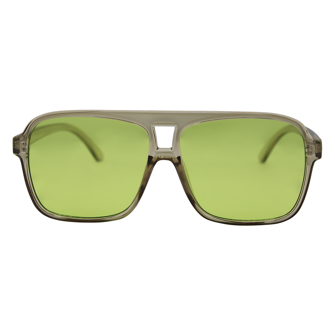 THE DUKE Sage Green Aviator Sunglasses front view