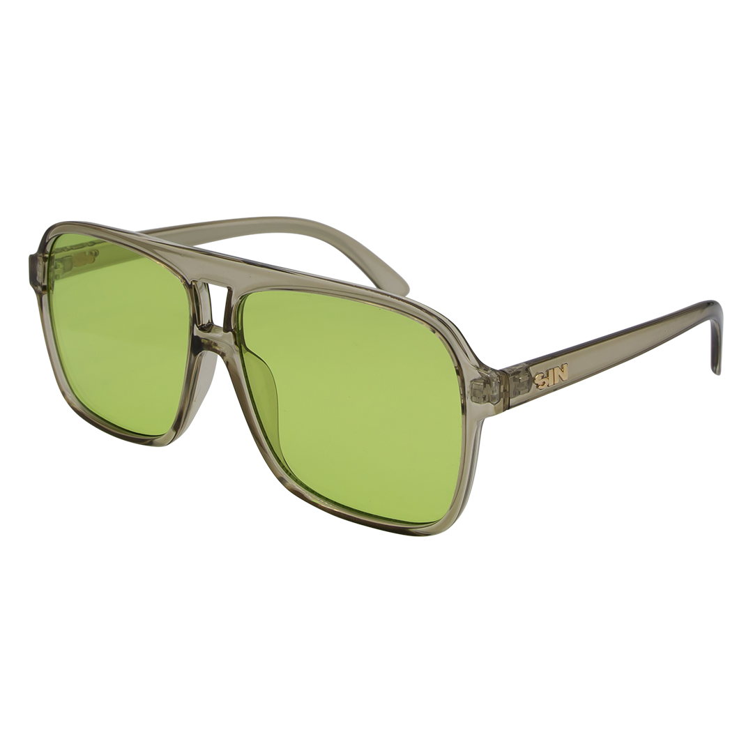 THE DUKE Sage Green Aviator Sunglasses made of recycled plastic