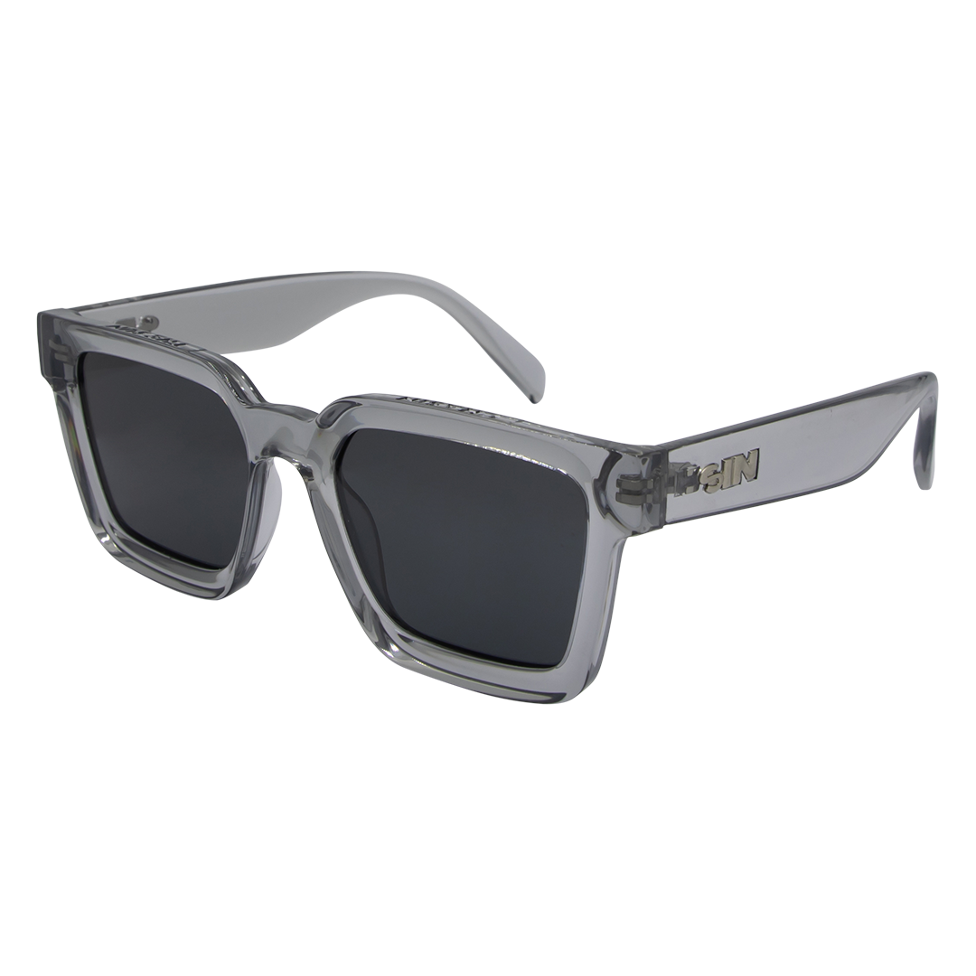 Topshelf Polarised Clear Grey Square Sunglasses made of recycled plastic
