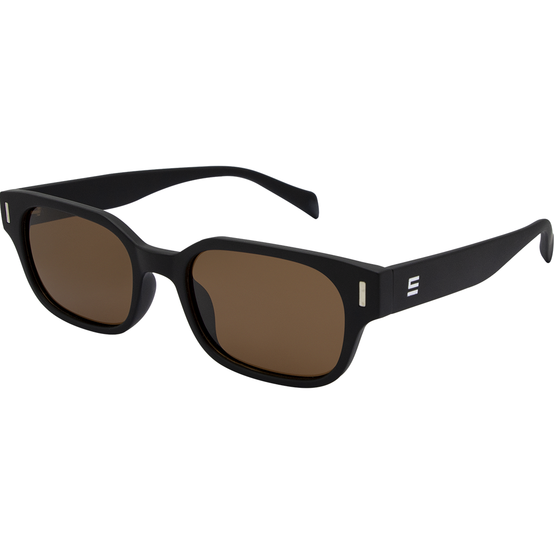 Valentine Polarised Brown Rectangle Sunglasses made of recycled plastic