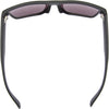 Vespa II Recycled Square Sunglasses with Black Frame and Red Matte lens top view