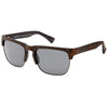 AMPED Polarised Brown Wood Clubmaster Sunglasses made of a metal frame