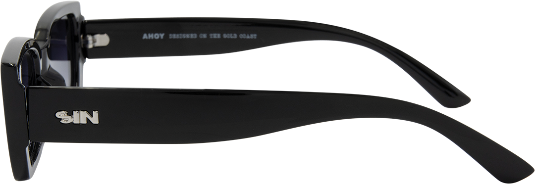 Ahoy Polarised Rectangle Sunglasses with Black Frame left view