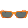 Ahoy Polarised Rectangle Sunglasses with Orange Frame front view