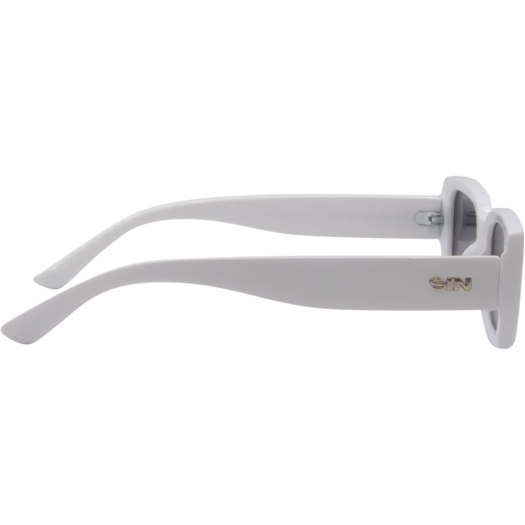 Ahoy Polarised Rectangle Sunglasses with White Frame right view