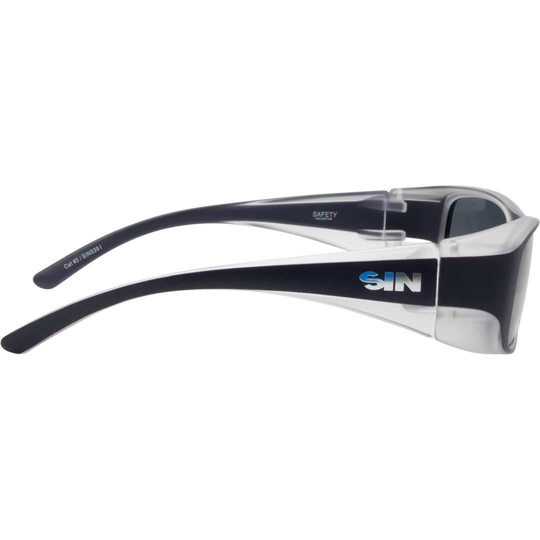 Captain Sensible Wrap Around Safety Sunglasses with Navy Frame right view