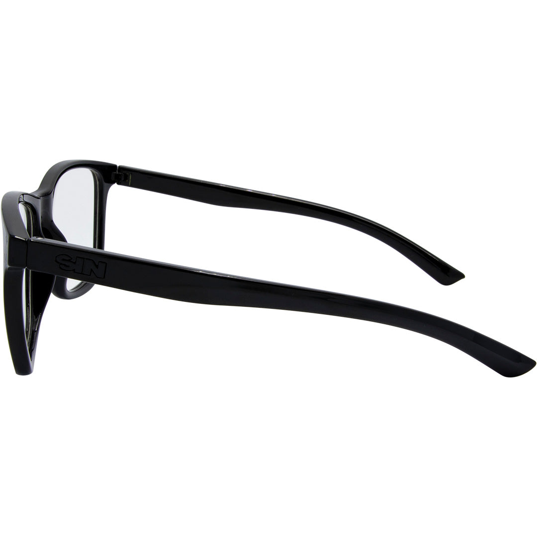 Game Changer Square Blue Light Glasses with Black Frame left view