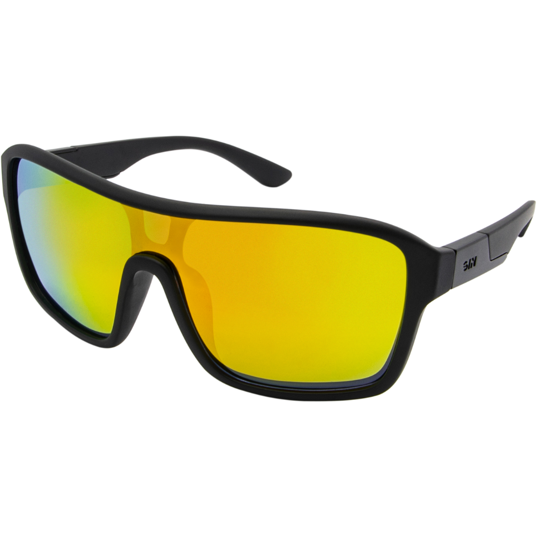 JACKPOT Polarised Orange Shield Sunglasses made of recycled plastic