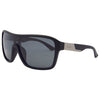 JACKPOT Polarised Shield Sunglasses with Black Frame and Black Lens front left view