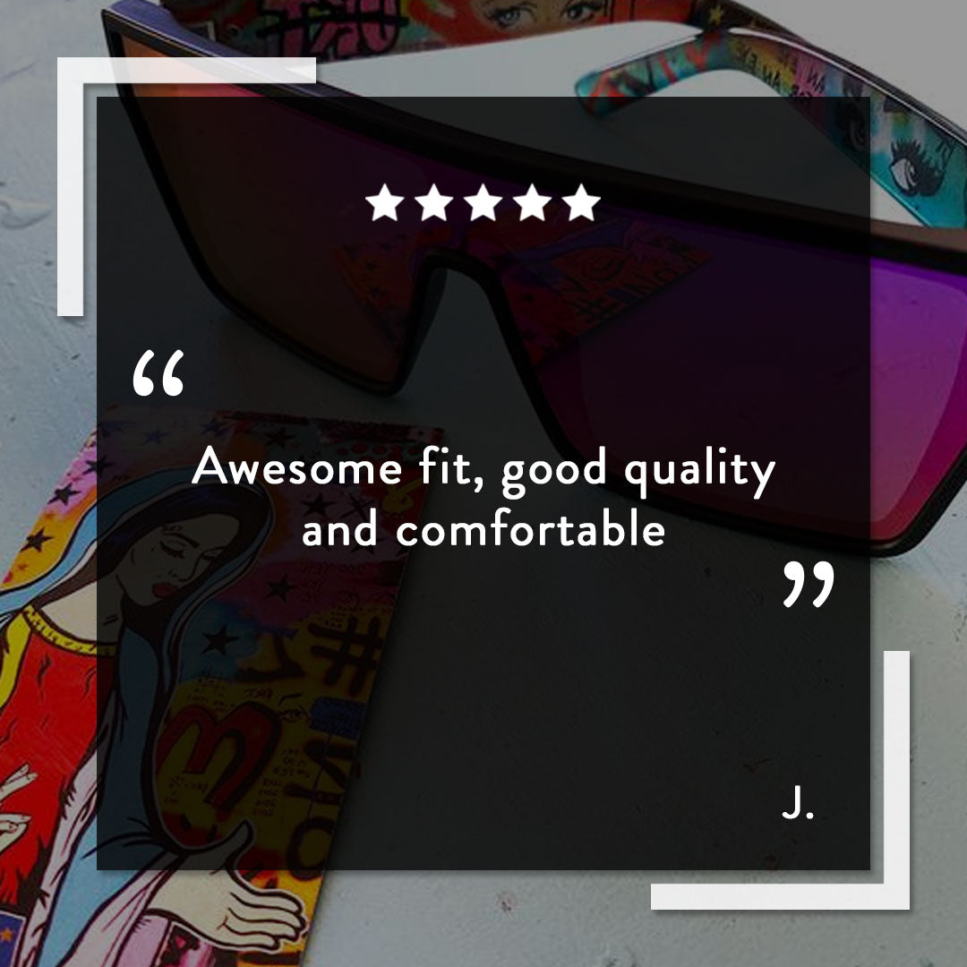 LOOSE CANNON Polarised Shield Square Sunglasses with Black Frame and Gradient Smoke Lens customer review