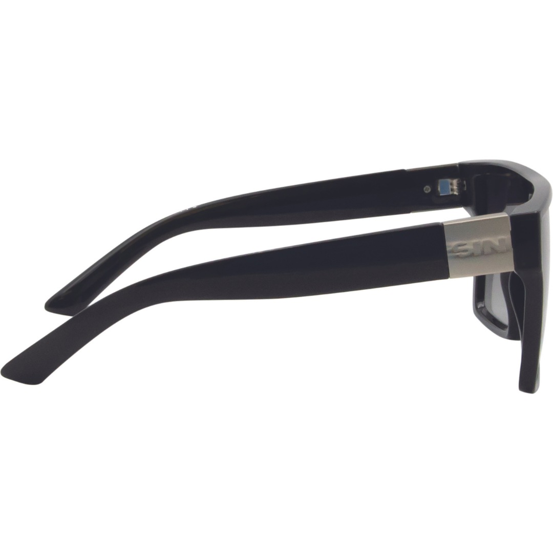 LOOSE CANNON Polarised Shield Square Sunglasses with Black Frame and Gradient Smoke Lens right view