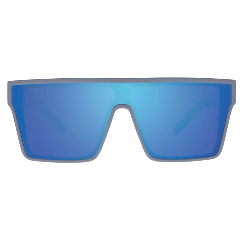 LOOSE CANNON Polarised Shield Square Sunglasses with Grey Frame and Blue Mirrored Lens front view