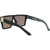 LOOSE CANNON Polarised Shield Square Sunglasses with Matt Black Frame and Green Mirrored Lens back left view