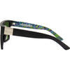LOOSE CANNON Polarised Shield Square Sunglasses with Matt Black Frame and Green Mirrored Lens left view