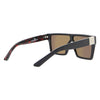 LOOSE CANNON Polarised Shield Square Sunglasses with Matt Black Frame and Red Mirrored Lens back right view