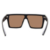 LOOSE CANNON Polarised Shield Square Sunglasses with Matt Black Frame and Red Mirrored Lens back view