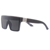 LOOSE CANNON Polarised Shield Square Sunglasses with Matt Black Frame and Smoke Lens front left view